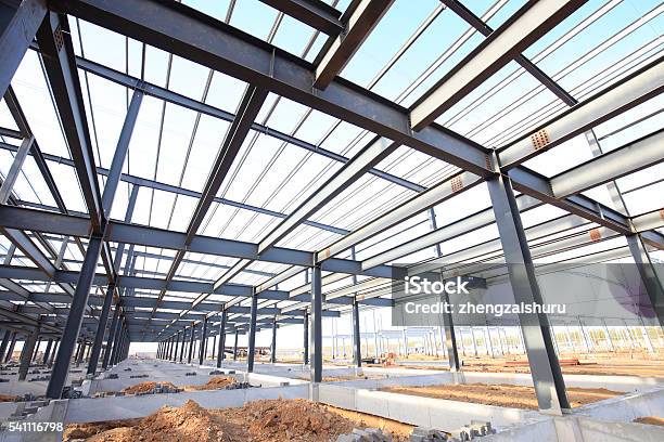 Steel Frame Structure Stock Photo - Download Image Now - Construction Industry, Construction Site, Building - Activity