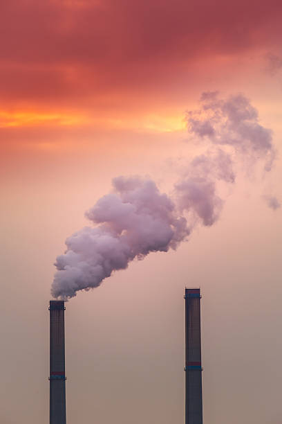istock Industrial scenery with smoke from coal powered plant 541116832