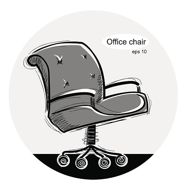 Krzesło biurowe. Wektor czarny szkicowy ilustracja – artystyczna grafika wektorowa