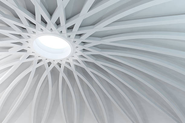 抽象的なホワイト構造には、太陽の光からドームホール - large dome ストックフォトと画像