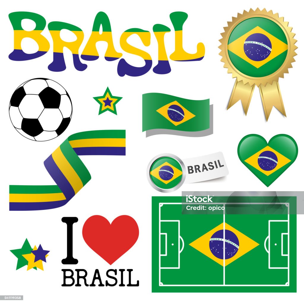 collection - Brasil icons and marketing accessories collection of Brasil icons and marketing accessories 2014 stock vector