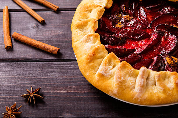 Rustic plum tart