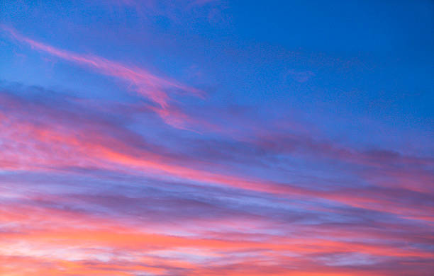 istock Dramatic sunset sky with orange colored clouds in summer season. 541120366