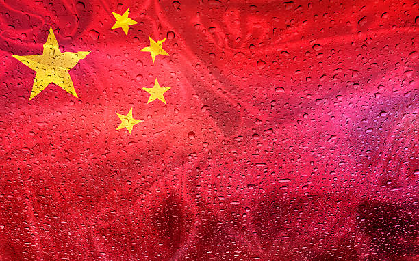 istock China and Chinese flag with drops 541121606