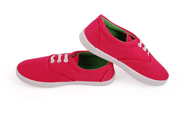 istock Red girl sneakers 541122942
