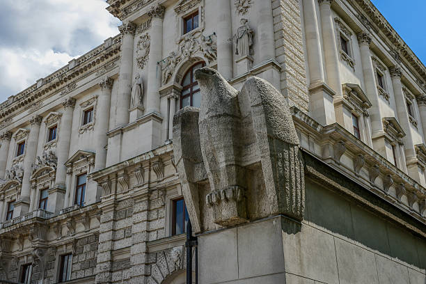 eagle statue in stone at hofburg, vienna, austria, europe