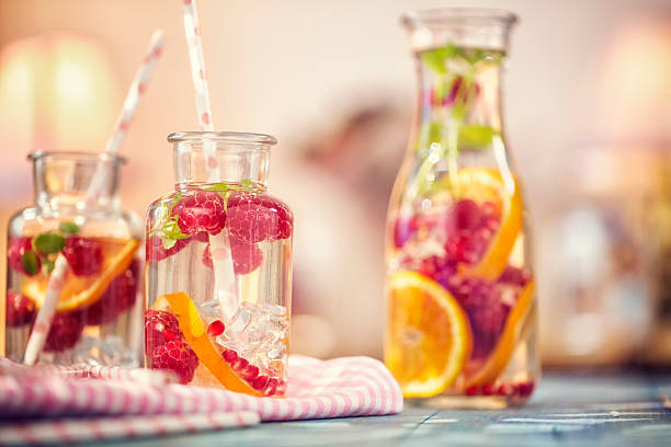 istock Infused Water with Fresh Raspberries, Lemon, Pomegranate and Mint 541123748