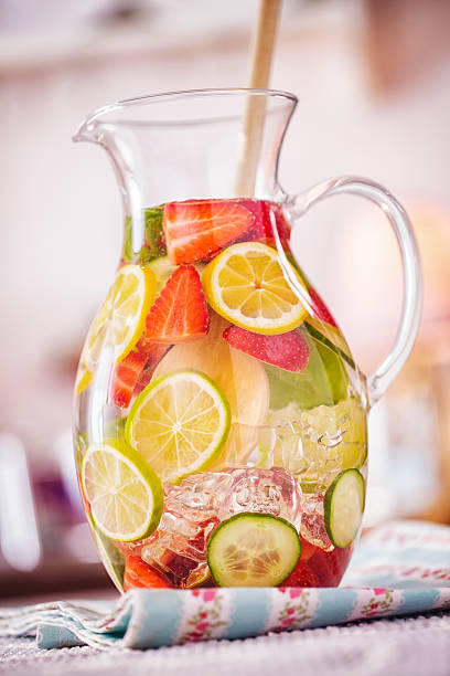 istock Infused Water with Fresh Strawberries, Lime, Lemon and Basil 541124180