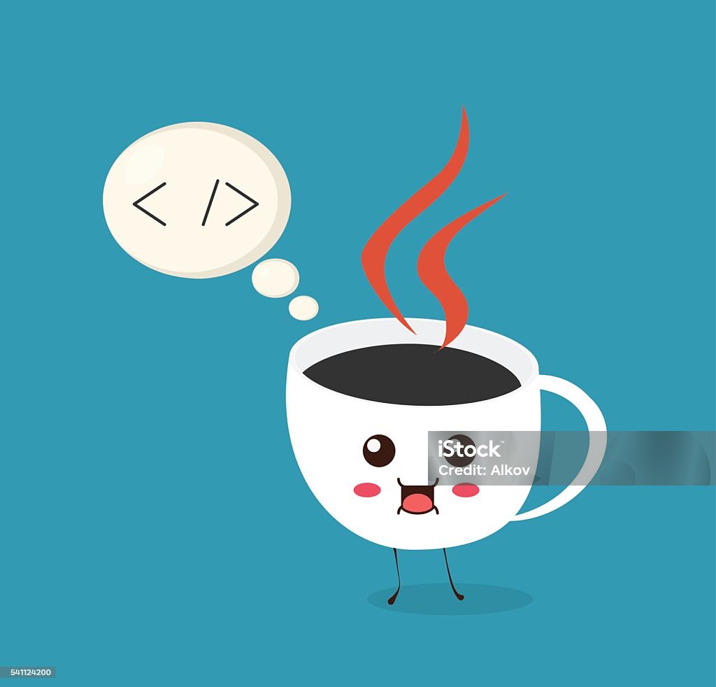Java Code Coffee Cup Lets Write Some Java Code Stock Illustration - Download Image Now ...