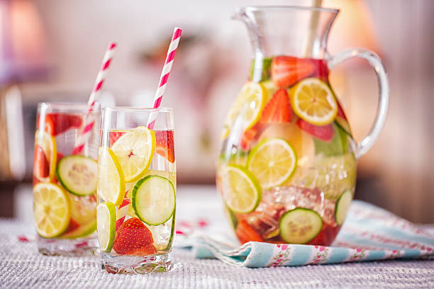 istock Infused Water with Fresh Strawberries, Lime, Lemon and Basil 541124232