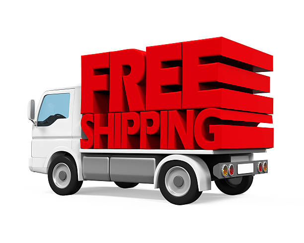 istock Delivery Van with Free Shipping Text 541125070