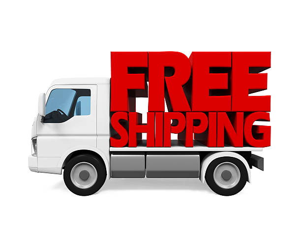 istock Delivery Van with Free Shipping Text 541125338