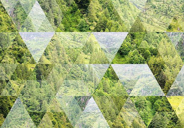 istock Abstract triangle shaped background: Summer mountain landscape in Italian Alps 541125694