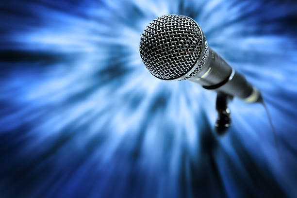 istock Microphone ready on stand, all set for concert to begin 541125864