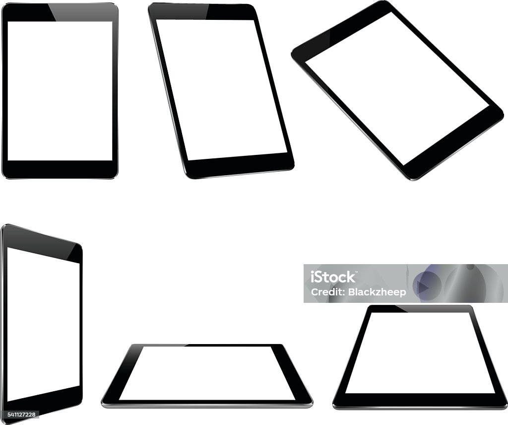 vector design, mock up black tablet isolated on white Digital Tablet stock vector