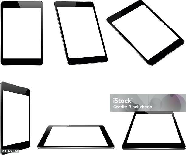 Vector Design Mock Up Black Tablet Isolated On White Stock Illustration - Download Image Now