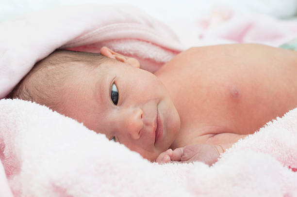 istock Newborn baby girl after bath 541128750