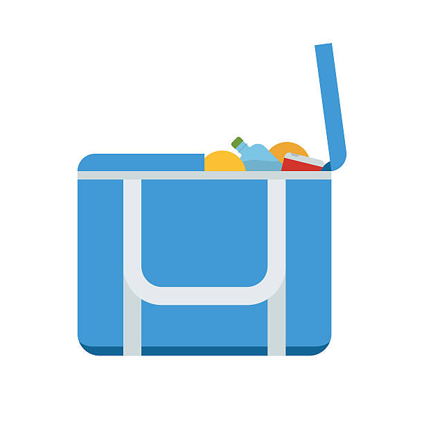 turysta torebka do zamrażania żywności lub pudełko na lunch wektor ikona - lunch box lunch bucket box stock illustrations