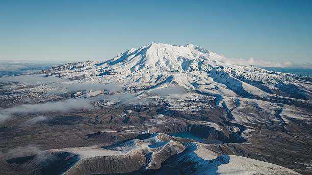 Mount Ruapehu at Tongariro National Park in New Zealand Mount Ruapehu at Tongariro National Park in New Zealand tongariro national park photos stock pictures, royalty-free photos & images