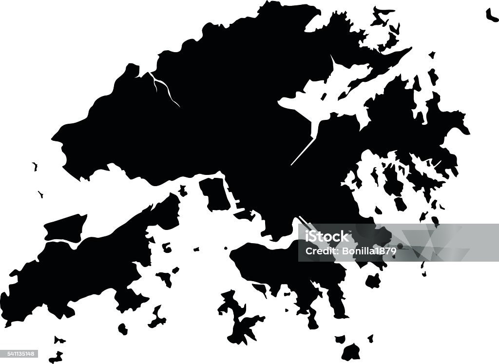 Hong Kong black map on white background vector Hong Kong stock vector