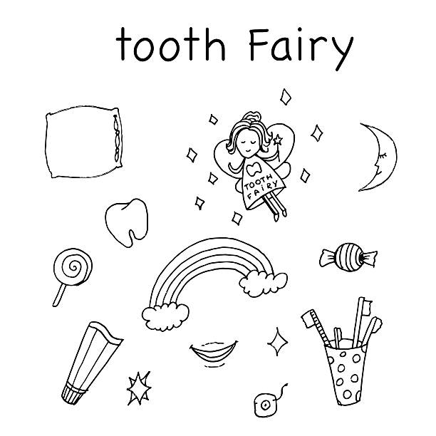 Tooth Queen Drawing 20+ How To Draw A Tooth Fairy Drawing Illustrations, Royalty-Free ...