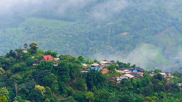 istock Fog and cloud mountain valley landscape. Cloud and mountain. 541137548