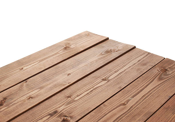 istock Dark brown paint coated wooden boards 541139162