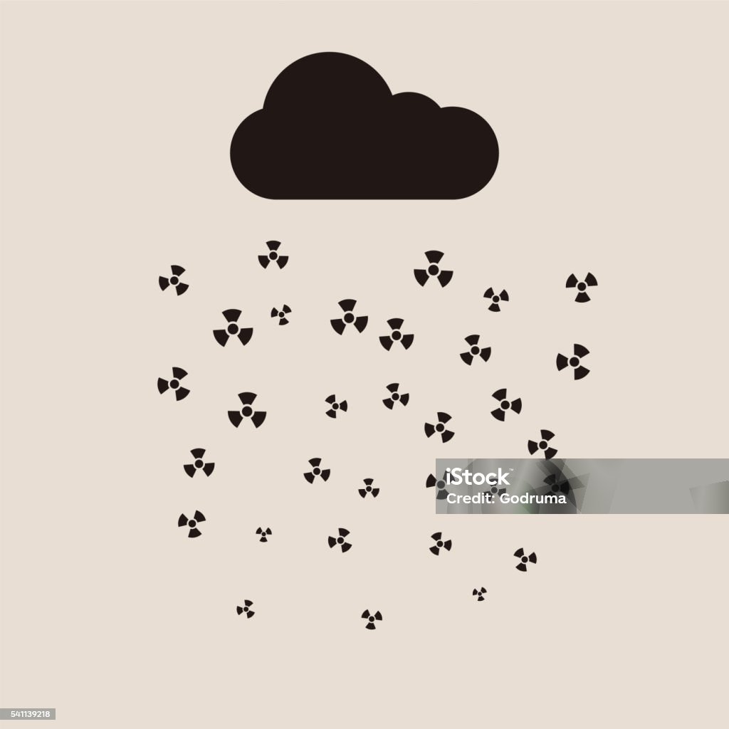 Mưa Axit Và Khái Niệm Phẳng Vector Đám Mây Phóng Xạ Hình minh họa ...