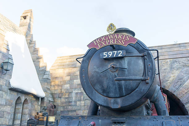 Osaka, Japan - December 1, 2015: Hogwarts Express Train at Wizardly World of Harry Potter at Universal Studios Theme Park in Osaka, Japan