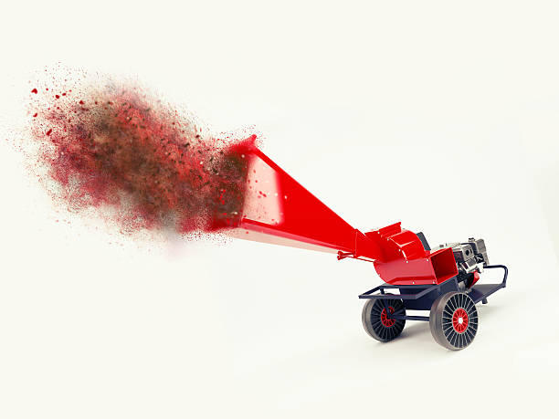 3d shredder - broyeur de branches photos et images de collection