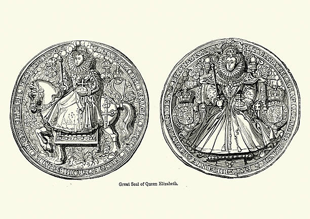 illustrazioni stock, clip art, cartoni animati e icone di tendenza di gran sigillo di regina elisabetta mi - queen elizabeth