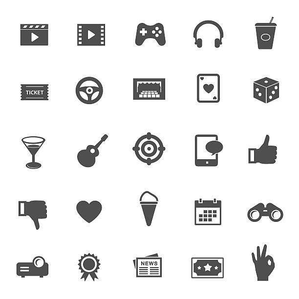 Entertainment vector icons Entertainment vector icons social awareness symbol audio stock illustrations
