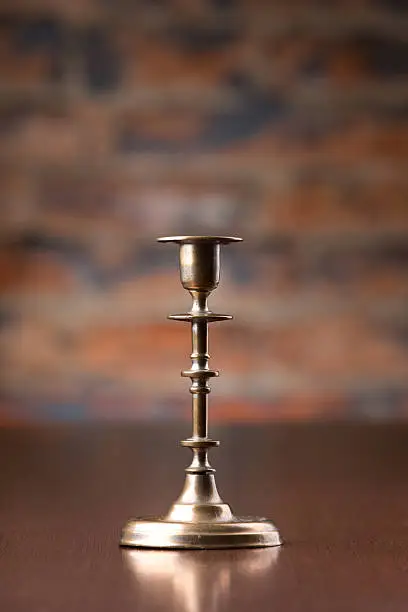 old bronze plated candlestick