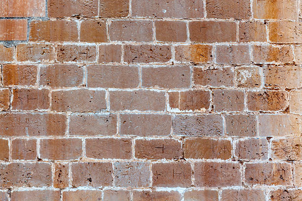 Brick wall. Red texture. stock photo