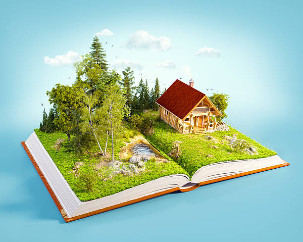 istock Cute countryside log house 541150354