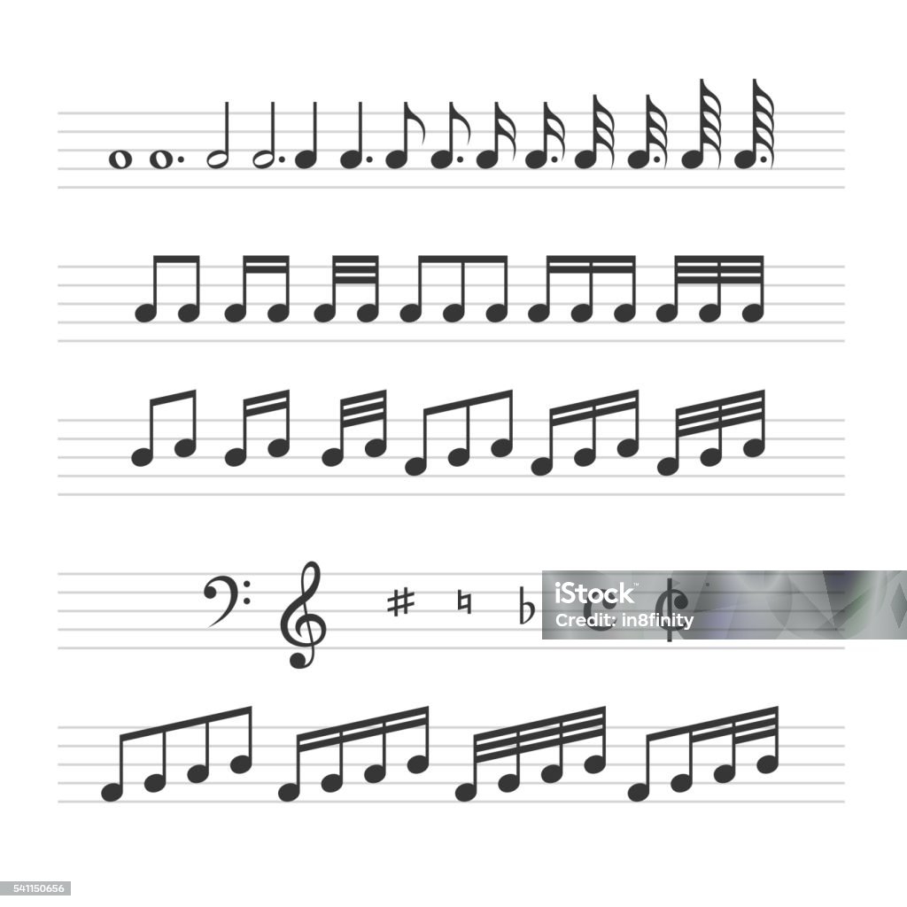 Music Note Edge Note Music Note Sign Set On White Background Vector Stock Illustration ...