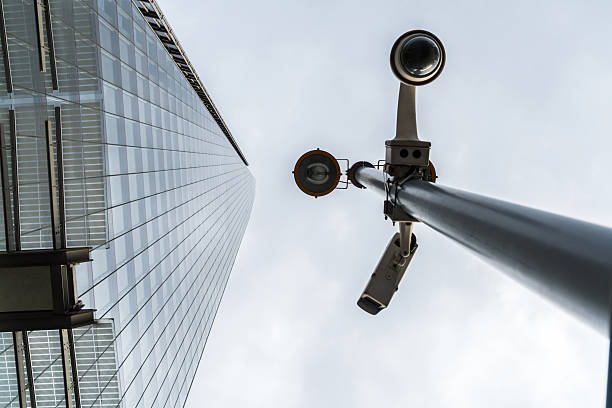 Bottom view of modern skyscrapers