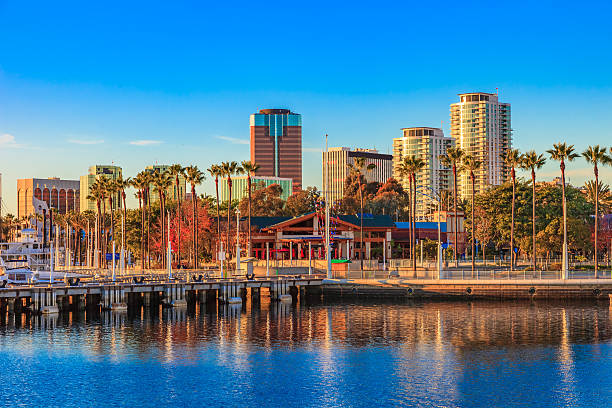 istock Long Beach Harbor with skyline and clear skies, CA 541151122