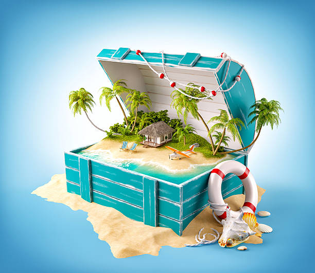 istock Fantastic tropical island with bungalow 541153322