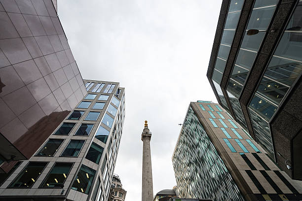 istock Low angle view of modern buildings in London 541155728