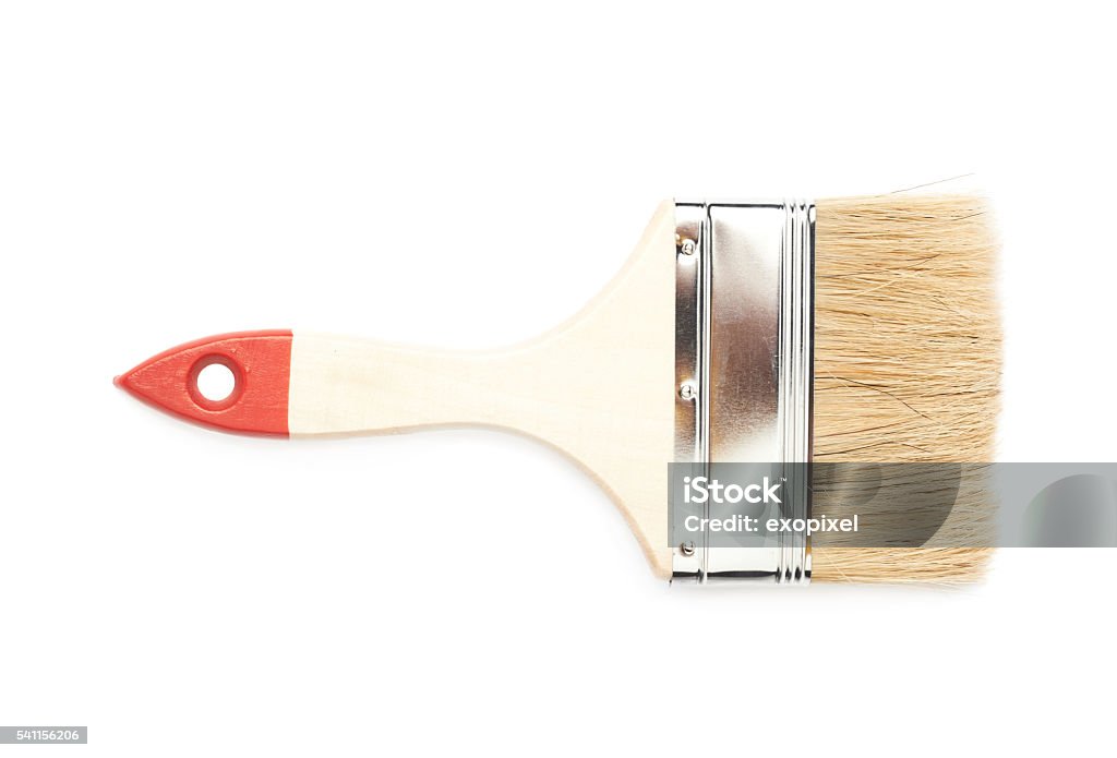 Wide Paint Brush Isolated Stock Photo - Download Image Now - Abandoned, Art  And Craft, Brown - iStock