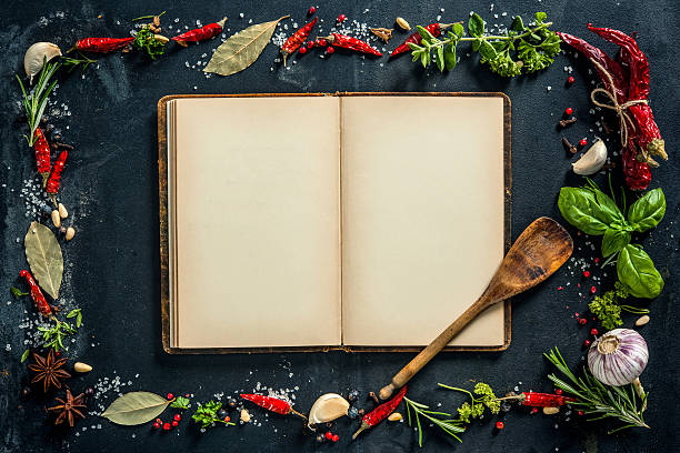 istock Herbs and spices with a recipe book 541265648