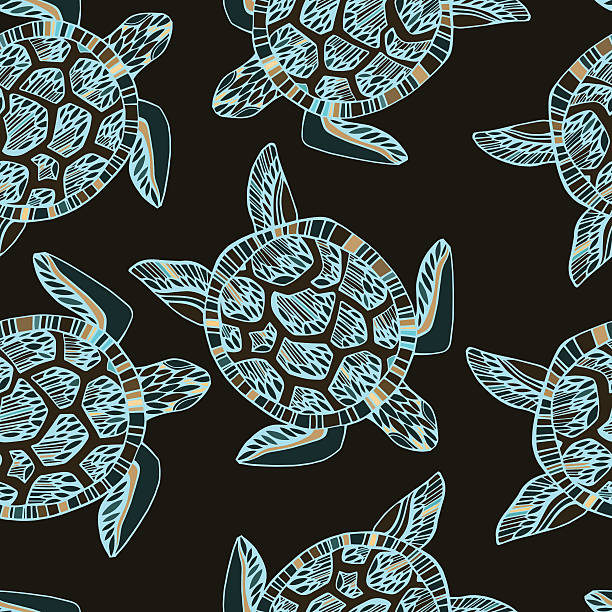 Seamless pattern with sea turtles. Seamless pattern with sea turtles. sea turtle stock illustrations