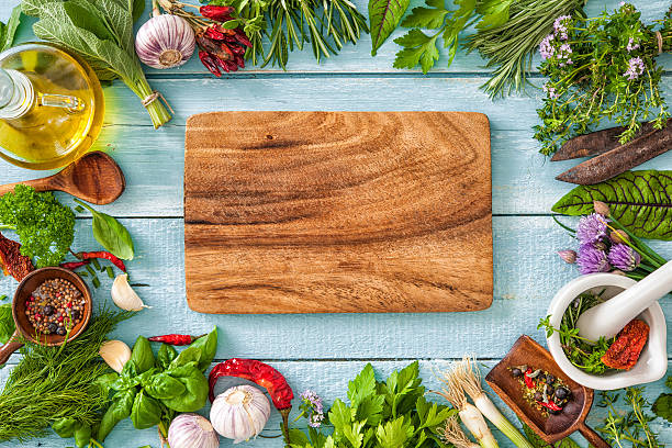 istock fresh herbs and spices on wooden table 541268848