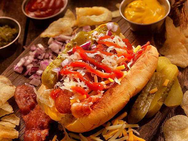 istock Hot Dog with all the fixings 541269216