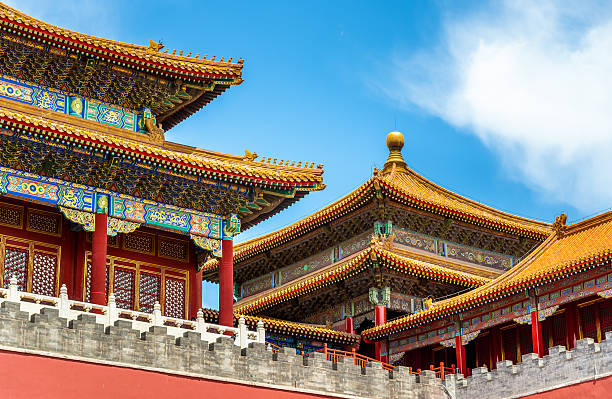meridiantor des palastmuseums oder verbotene stadt in - ming china forbidden city emperor stock-fotos und bilder