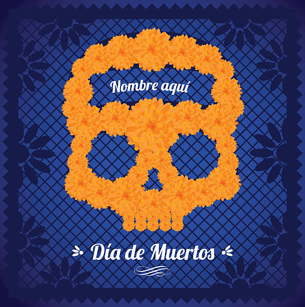 Day Of The Dead Floral Composition Floral composition about a mexican tradition called Day Of The Dead. holiday vacations party mirrored pattern stock illustrations