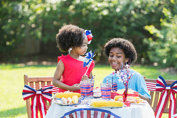 istock Two children at July 4th or Memorial Day picnic 541270262