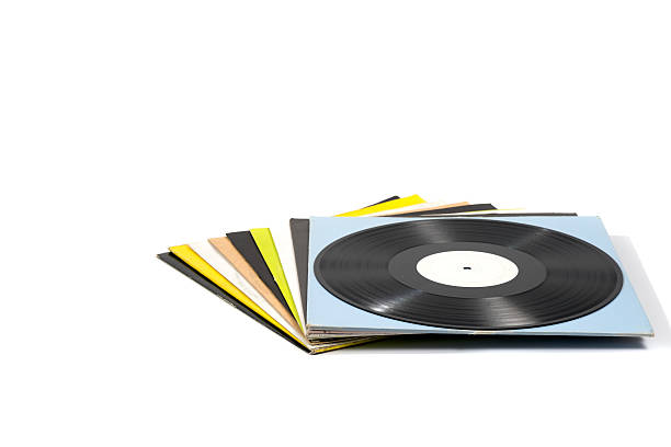 istock Colorful vinyl records on white background 541270822