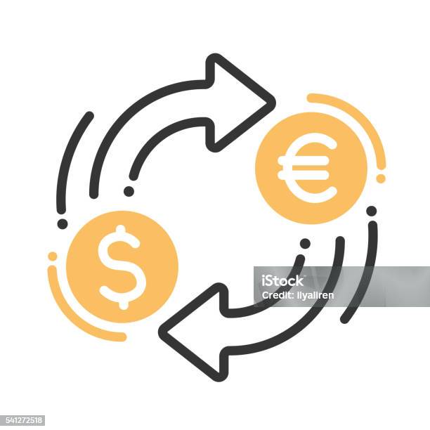 Currency Exchange Single Icon Stock Illustration - Download Image Now - Currency Exchange, Exchanging, Exchange Rate